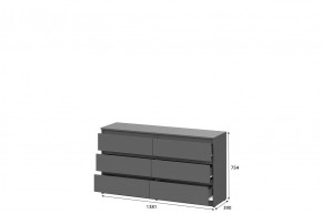 ДЕНВЕР Комод с ящиками (1,38м) Серия 2 (Графит серый) в Троицке - troick.mebel24.online | фото 2