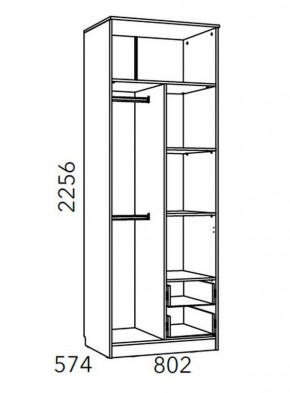 Детская Фанк Шкаф для одежды с ящиками НМ 014.07 М в Троицке - troick.mebel24.online | фото 3