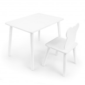 Детский комплект стол и стул «Мишка» Rolti Baby (белый/белый, массив березы/мдф) в Троицке - troick.mebel24.online | фото