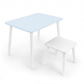 Детский комплект стол и табурет Rolti Baby (голубая столешница/белое сиденье/белые ножки) в Троицке - troick.mebel24.online | фото