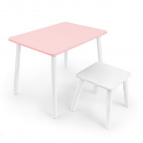 Детский комплект стол и табурет Rolti Baby (розовая столешница/белое сиденье/белые ножки) в Троицке - troick.mebel24.online | фото