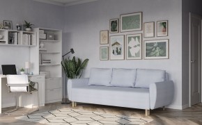 Диван-кровать Тулисия пастельно-голубой, ткань рогожка в Троицке - troick.mebel24.online | фото 4