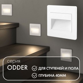 DK3050-WH Светильник встраиваемый в стену, IP 20, LED 3000, 1 Вт, белый, пластик в Троицке - troick.mebel24.online | фото 5