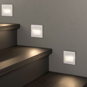 DK3050-WH Светильник встраиваемый в стену, IP 20, LED 3000, 1 Вт, белый, пластик в Троицке - troick.mebel24.online | фото 6
