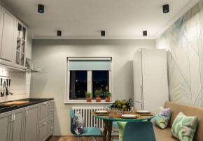 DK3090-BK+CY Светильник накладной IP 20, 10 Вт, GU5.3, LED, черный/голубой, пластик в Троицке - troick.mebel24.online | фото 2
