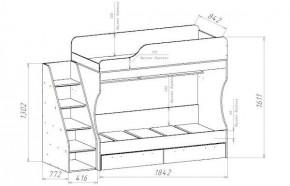 ГЕОМЕТРИЯ ГМТ.02 Кровать 2-х ярусная 800 в Троицке - troick.mebel24.online | фото 2