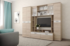 Гостиная Белла (Дуб Сонома/Белый глянец) в Троицке - troick.mebel24.online | фото 1