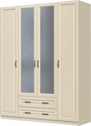 КАНТРИ Шкаф ШР-4 с 2 зерк. (слоновая кость) ЛАК в Троицке - troick.mebel24.online | фото