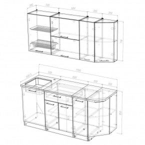 КИРА Кухонный гарнитур Демо (1700 мм) в Троицке - troick.mebel24.online | фото 2