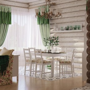 Комлект Вествик обеденный стол и четыре стула, массив сосны, цвет белый в Троицке - troick.mebel24.online | фото