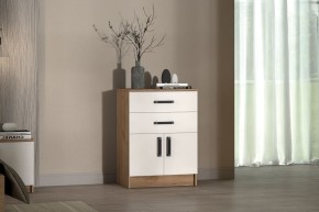 Комод Эконом (Дуб крафт золотой/Белый текстурный) в Троицке - troick.mebel24.online | фото 3
