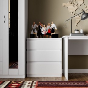 Комод КАСТОР с тремя ящиками, цвет белый в Троицке - troick.mebel24.online | фото 3