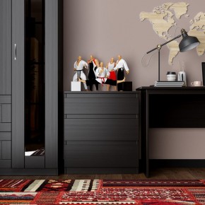Комод КАСТОР с тремя ящиками, цвет Дуб Венге в Троицке - troick.mebel24.online | фото 3