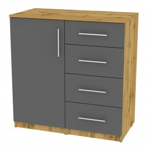 Комод "Калисто (K17)" ручка рейлинг (ДВ-Графит) в Троицке - troick.mebel24.online | фото
