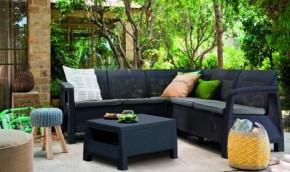 Комплект мебели угловой Корфу Релакс Сет (CORFU II RELAX SET) графит в Троицке - troick.mebel24.online | фото 3