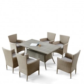 Комплект плетеной мебели AFM-195-6Pcs Beige (6+1) в Троицке - troick.mebel24.online | фото 3