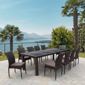 Комплект плетеной мебели T438/Y380A-W53 Brown (10+1) в Троицке - troick.mebel24.online | фото 1