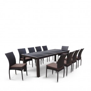 Комплект плетеной мебели T438/Y380A-W53 Brown (10+1) в Троицке - troick.mebel24.online | фото 2