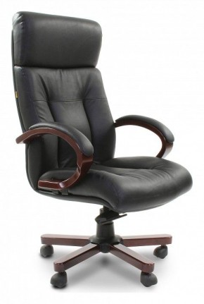 Кресло для руководителя Chairman 421 черный/орех темный, черный в Троицке - troick.mebel24.online | фото
