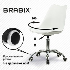 Кресло стул BRABIX "Eames MG-310 CH", хром, пластик белый, экокожа белая, 532923 в Троицке - troick.mebel24.online | фото 7