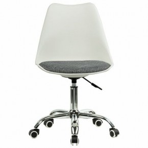 Кресло стул BRABIX "Eames MG-310 CH", хром, пластик белый, ткань серая, 532924 в Троицке - troick.mebel24.online | фото 1