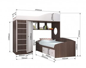 Кровать-чердак Кадет 2 с металлической лестницей в Троицке - troick.mebel24.online | фото 2