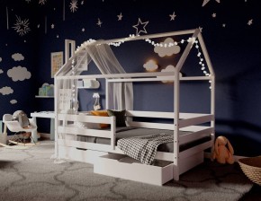 Кровать-домик 80*160 Белый в Троицке - troick.mebel24.online | фото