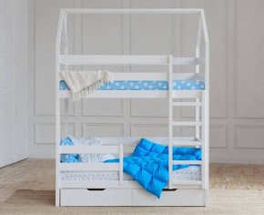 Кровать-домик двухъярусная 80*160 Белый в Троицке - troick.mebel24.online | фото 5