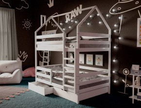Кровать-домик двухъярусная 80*190 Белый в Троицке - troick.mebel24.online | фото