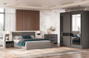 Кровать двойная №4 с основанием (Серый) в Троицке - troick.mebel24.online | фото 3