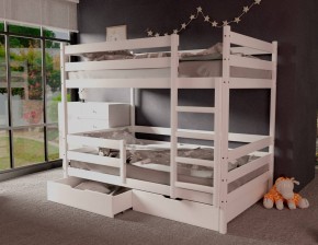 Кровать двухъярусная без крыши 80*190 Белый в Троицке - troick.mebel24.online | фото