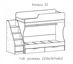 КАПРИЗ-22 Кровать двухъярусная 800 настил ЛДСП в Троицке - troick.mebel24.online | фото 2