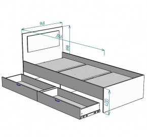 Кровать Ольга L48 (900) 2 ящика в Троицке - troick.mebel24.online | фото 2