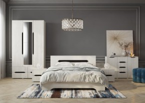 Кровать Вега 1,4 + основание (Крафт белый - Венге) в Троицке - troick.mebel24.online | фото 3