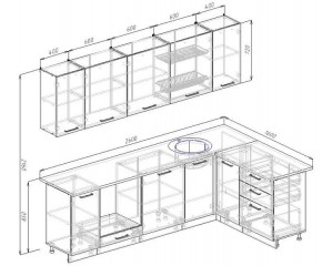 Кухня угловая Антрацит 2600х1600 (Стол. 38мм) в Троицке - troick.mebel24.online | фото 2