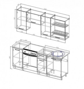 Кухонный гарнитур Антрацит 2000 (Стол. 38мм) в Троицке - troick.mebel24.online | фото 2