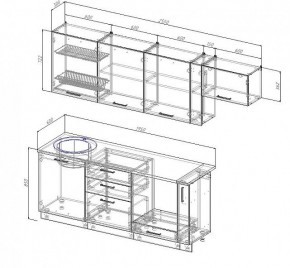 Кухонный гарнитур Антрацит 2550 (Стол. 38мм) в Троицке - troick.mebel24.online | фото 3