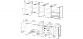 Кухонный гарнитур Белый Глянец 3000 h950 (Стол. 26мм) в Троицке - troick.mebel24.online | фото 2