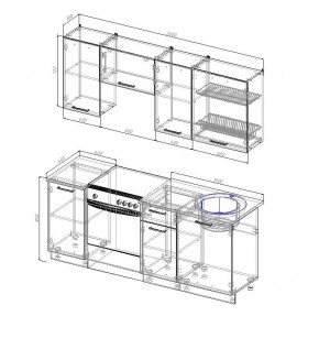 Кухонный гарнитур Бланка 2000 (Стол. 38мм) в Троицке - troick.mebel24.online | фото 2