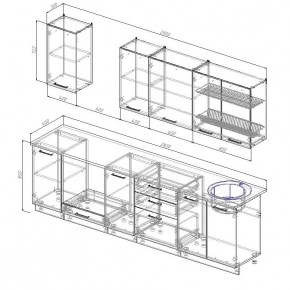Кухонный гарнитур Капри 2800 (Стол. 26мм) в Троицке - troick.mebel24.online | фото 2