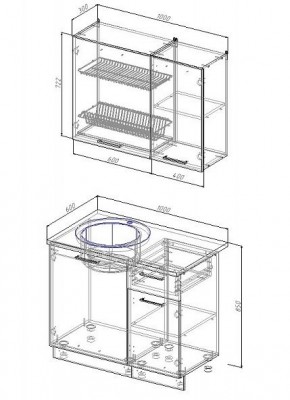 Кухонный гарнитур Лофт 1000 (Стол. 38мм) в Троицке - troick.mebel24.online | фото 2