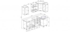 Кухонный гарнитур угловой Графика 2200х1000 (Стол. 38мм) в Троицке - troick.mebel24.online | фото 2