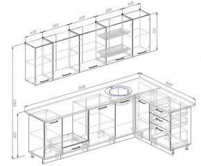 Кухонный гарнитур угловой Графика 2600х1600 (Стол. 26мм) в Троицке - troick.mebel24.online | фото 2