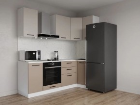 Кухонный гарнитур угловой Каппучино 2200*1000 (Стол. 38мм) в Троицке - troick.mebel24.online | фото