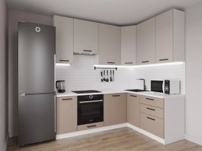 Кухонный гарнитур угловой Каппучино 2200*1600 h 950 (Стол. 38мм) в Троицке - troick.mebel24.online | фото