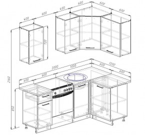 Кухонный гарнитур угловой Капри 2000х1200 (Стол. 26мм) в Троицке - troick.mebel24.online | фото 2