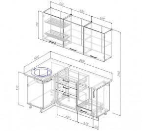 Кухонный гарнитур угловой Латте 1000*1800 (Стол. 38мм) в Троицке - troick.mebel24.online | фото 2