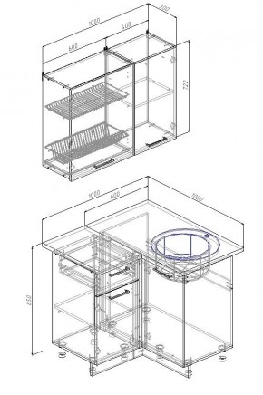 Кухонный гарнитур угловой Лофт 1000х1000 (Стол. 26мм) в Троицке - troick.mebel24.online | фото 2