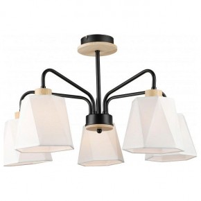 Люстра на штанге Imex MD.5714 MD.5714-5-S-BK+WOOD в Троицке - troick.mebel24.online | фото