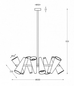 Люстра на штанге Maytoni Giro MOD095PL-10BS в Троицке - troick.mebel24.online | фото 2